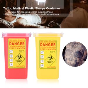 Tattoo Medical Plastics Sharps Contenedor Biohazard Biohazard Aguja Tamaño 1L Caja de desecho Suministros de tatuaje de tatuaje Tatoos Tatoos