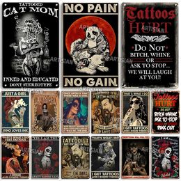 Tattoo metalen poster coole meid taak tin bord hobby vintage decoratieve plaque muur decor garage bar pub club hotel café keuken huis tattoo room decoratie 30x20cm w01