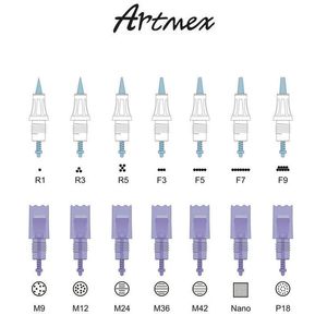 Tattoo Naaldpatronen voor ArtMex V8 V6 V3 V9 V11 Permanente make -upmachine Wenkbrauw Eyeliner Lippen Pen