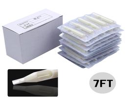 Tattoo naaldmondstukken Tips 7FT plat 50 stuks wegwerp tattoo plastic tips1836453