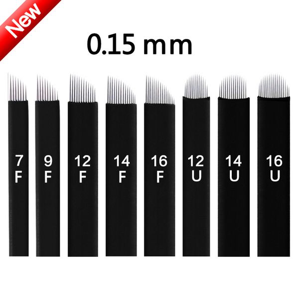 Aiguilles De Tatouage 015mm 50Pcs Laminas Nano Tebori Microblading Noir 12141618 Flex U Forme Aiguilles De Tatouage Lame Maquillage Permanent Stylo À Sourcils 230821