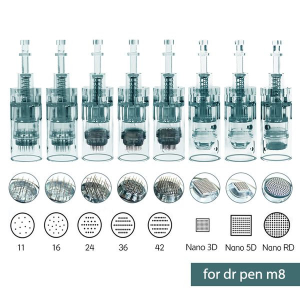 Agujas de tatuaje 103050 piezas Reemplazo del cartucho de bayoneta para Drpen M8 Micro Needle 11 Pin36 Pin5D Nano Skin Needling Tip Derma Stamp 230605