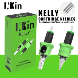 Aiguilles de tatouage 16 Pcs INKIN Kelly Cartouche de tatouage Aiguilles Finger Ledge Classic Innovation Positionnement précis Aiguilles Liner Shader 230425