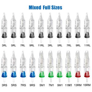 Tattoo-naalden 20/40/80/100PCS Gemengde cartridge tattoo-naald RL RS M1 Wegwerp gesteriliseerde veiligheid tattoo-naald voor cartridge-machines Grips 231130