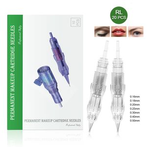 Aiguilles de tatouage Biomaser 20 pièces Cartouches à vis Aiguilles pour machine de maquillage permanente Aiguilles professionnelles pour spécifier la machine 1R 2R 3RL 5RL 3RS 230606