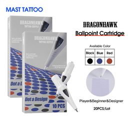 Agujas de tatuaje Dragonhawk Bolígrafo Agujas de cartucho de tatuaje para jugador Principiante Diseñador Práctica de dibujo Recarga de tatuaje Multicolor Punteado 230606