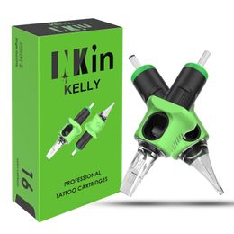 Tattoo Naalden INKIN KELLY Inkt Cartridge Naald RL RS M1C M1 Tattoo Naald Veiligheidsfolie voor Inkt Cartridge Tattoo Machine 16 stuks/doos 230724