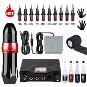 Tattoo Pen Kit Tattoo Power Supply Pedal With Cartridges Needle For Tattoo Beginner Professional Tattoo Machine Set