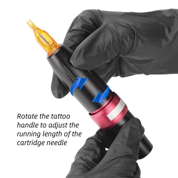 Machine à pistolet rotatif pour stylo de tatouage avec cordon de serrage DC Aiguilles de cartouche de moteur silencieux et puissant Art corporel de tatoueur