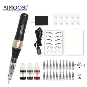 Tattoo Removal Machines AIMOOSI M7 Machine set Microblading Eyebrow PMU Gun Pen Needle Permanent Makeup Professional Supplies Beginner 231122