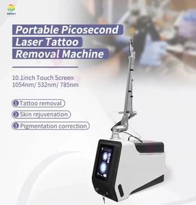 Eliminación de tatuajes Pico Q-switched Yag Laser 785 1054 532 nm Carbón peeling Rejuvenecimiento de la piel Pigmento Máquina de eliminación de tatuajes de poros