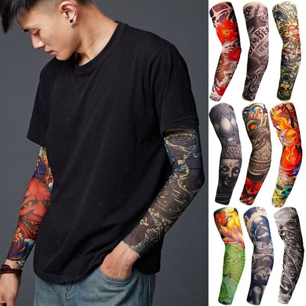 Manga de tatuaje, un par de mangas de brazo de flores, tatuajes para hombres y mujeres, manga fresca de hielo, manga de brazo con protector solar a la venta