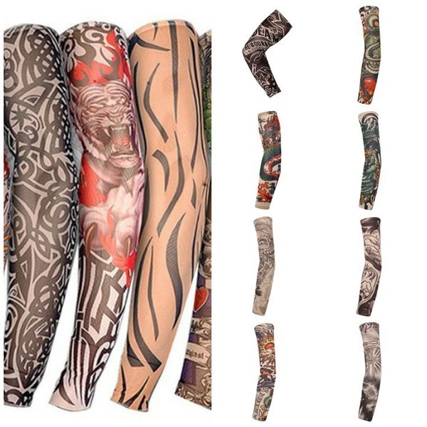 Manchon de tatouage Sun Protective Outdoor Cycling Sleeves 3D Tattoo Printed sport UV Protection Bicycle Sleeves Party Favor 2000pcs T2I5971-1