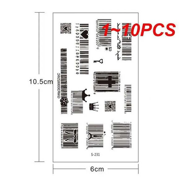 Transfert de tatouage 1 ~ 10pcs mini-taille art corporel SEXE TATTOOS TEMPORARY IMPÉRISSANTS POUR HOMMES ET FEMMES INDIVICULITÉ 3D CONCEPTION DE CODE BAR