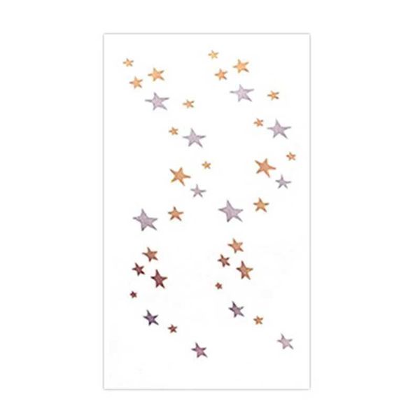 Transfert de tatouage 1 feuille Clavicule Star Silver Gold Star Starto Tatoo Tatoo Stickers Femmes Girls Sexy Corps Art Faux Tatto 240426