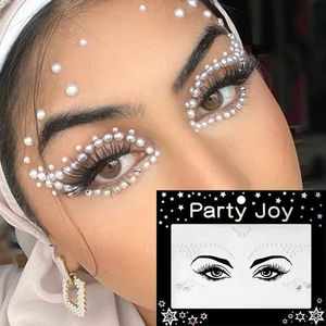 Transfert de tatouage 1 feuille paillettes Face bijoux autocollants Diamond Party Makeup corporal Art Eyeliner Bijoux Sticker Eyes tatouages Rétalonnage beauté 240427