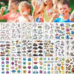 Transfert de tatouage 10pcs Faux autocollants de tatouage dessin animé Tatouage temporaire Enfants Enfants Hands Arm DIY Art du corps Tatuaze Dla Dzieci Tatuajes temporales 240427