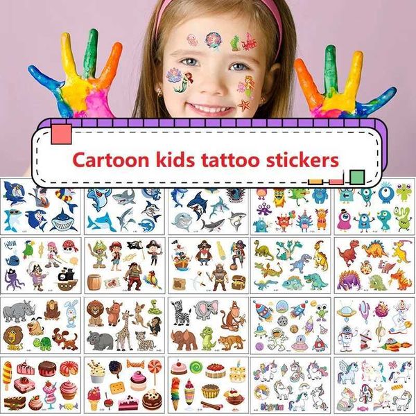 Transfert de tatouage 12pcs Nouveau tatouage de décalcomanie temporaire pour les enfants tatouage étanche pour enfants Mini tatouages autocollants filles faux tatouage 240426