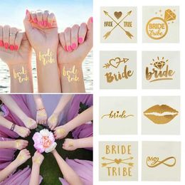 Tattoo -overdracht 1PCS Bridal Team Bruidsmeisje Team Tijdelijke tattoo Bachelor Bride Party Sticker Decoratie Huwelijk Bridal To Be Party Supplies 240426