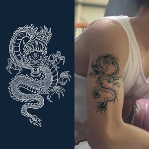 Transfert de tatouage 1pcs Sécurité étanche et réaliste dragon faux autocollants de tatouage pour hommes garçons enfants 3d dragon tatouages temporaires tatouages lavables 240426