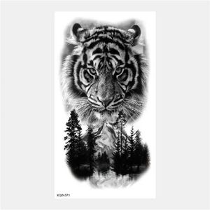 Transfert de tatouage 1pcs étanche à tatouage temporaire étallant lion lion tigre ours flash tatouages femmes léopard loup de la couronne art art art faux tatoo 240426