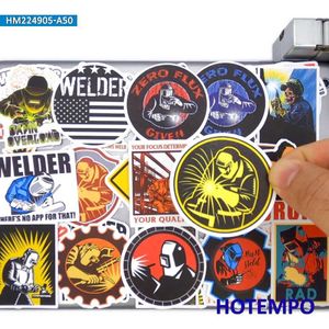 Tattoo -overdracht 20/30/50 -stukken Lasmedewerker Stickers Funny Welder Patroon Retro -stickers voor bagage Motorfiets Telefoon Laptop Helmet Sticker 240427