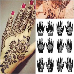 Tattoo overdracht 2 stcs henna stencil Tijdelijke handtattoo body art sticker sjabloon bruiloft gereedschap 240427