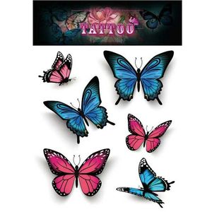 Transferencia de tatuaje 3D Butterfly Rose Flower Plume Tattoo Improiector de Navidad Regalo de Navidad 105*150 mm Pegalización de tatuajes para mujeres ARTE BODY TATTOUA 240427