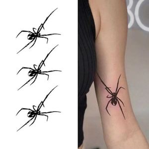 Transfert de tatouage 3D Spider Tatouage étanche Halloween Halloween Temporary Body Sticker Art Rendre Tatouage Tempaire jetable Up Scary A3M2 240427