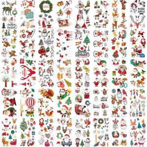 Transfert de tatouage 40Sheets Christmas Temporary Tattoo Stickers Cartoon Christmas Style Series (250 motifs) Party Makeup Imperproof Tattoo 240426