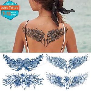 Transfert de tatouage Back Tattoos Temporaire Falan Tattoo Tattoo Angel Wing Phoenix Bird For Women Men on Body Art Sticker Sticker Tatoo Juice Ink 240426