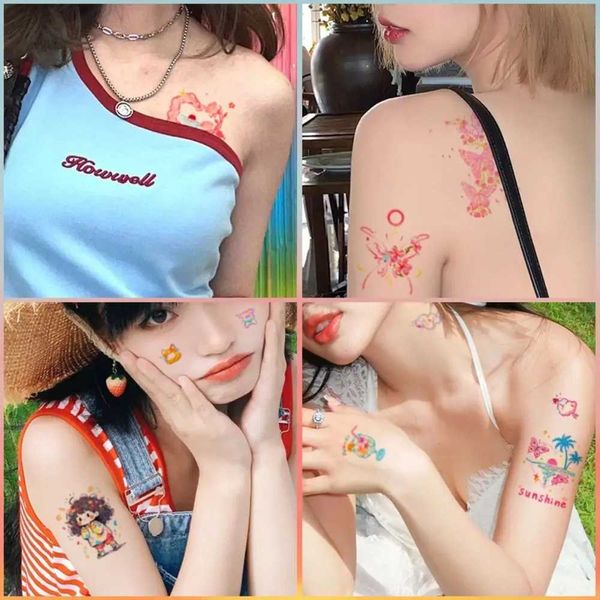 Tatouage Transfert mignon Ins Style Butterfly Tatoo Sticker Tattoo Tattoo Face Tattoo Face Decal Létrange de maquillage durable pour femmes Girls 240427