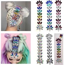 Tatouage Transfert DIY Festival Rhingestone Face autocollants Haar Decoration Gems Stickers Head Decoration Autocollants Crystal Tijdelijke Tatouage 240427