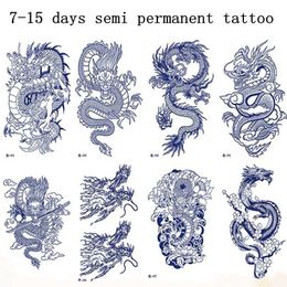 Tatouage Transfert Dragon Juice Ink Tatouage Semi-permanent Tatouage temporaire Autocollants imperméables TatUajes temporales Hombre Art faux tatouage 240426