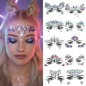 Tattoo Transfer Eyes Face Sticker Drill Boor Crystal Tattoo Sticker Festival Face Decoration Diamond 3d Shiny Temporary Tattoos Festival Accessories 240427