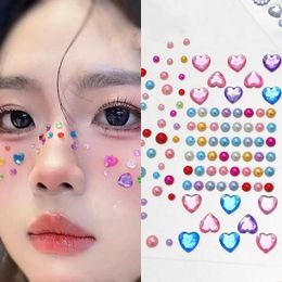 Tatouage Transfert Face décorations Autocollants en strass pour la musique Festival Halloween Party Mobile Crystal Sticker Enfants Toy DIY Diamond Stickers 240426