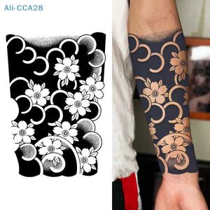 Transfert de tatouage Fashion Wave Berry Blossom Stripe Stripe Stripoproping Juice Tattoo Stickers for Woman Man Body Body Tattoos temporaire 240427