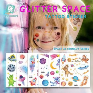 Tatouage Transfer Space Space Man Sticker Tattoos temporaire pour enfants Fausses Planètes Tatoo Star Tatoo Childre