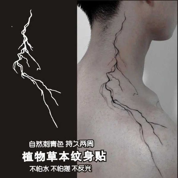 Tatouage Transfert Herbal Lightning Tatoo Sticker Punk Lastion de tatoue Tatoo Necl Bras Tatoo Tatoo Festival Art Faux Tattoos TatUajes imperméables 240426