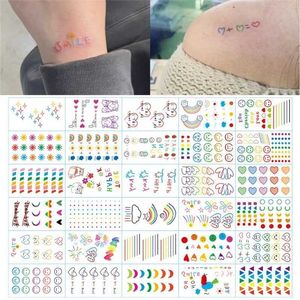 Tattoo Transfer Hyuna Ins Serie colorida Rainbow Expression Sticker Tattoo Face Hand Body Body Art TATOO TEMPRESO TATY TATY 240426