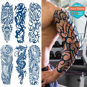 Tatouage de transfert de jus de tatouage tatouage durable tatouage temporaire étanche totem dragon tribal arme pleine taille grande taille tatouage pour hommes femmes 240426