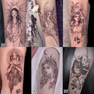 Transfert de tatouage Nouveau 6pc / lot dessin animé japonais Belle fille tatouage temporaire autocollants femelles imperméables cool faux tatouage art bras tatouage autocollants 240427