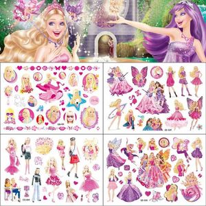 Transfert de tatouage Nouveau Barbiee Tatoo Stickers Cartoon Water Transfert Temporary Autocollants Anime Pâte Hand Paper Sticker Kids Birthday Gift 240426