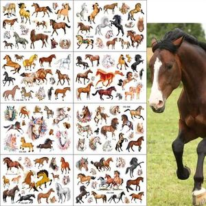 Transfert de tatouage Nouveau cheval faux tatouages temporaires pour les enfants de fête d'anniversaire pour enfants favorise les tatouages de cheval mignon décoration 240426