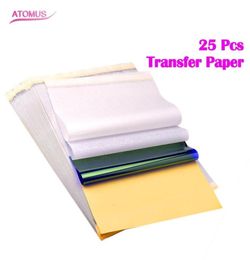 Papier de transfert de tatouage 25 FEUILLE TATOO THERMAL SPROCH TRANSFER PAPIER A4 Taille pour les machines à copie thermique à la main9529704