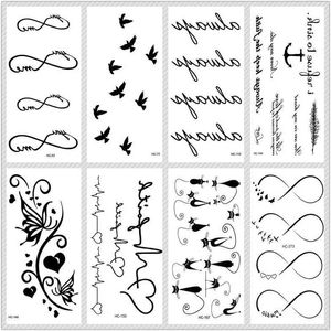 Transfert de tatouage Rocoart Classic Black Tattoo Cat Bird Faux Tatou Tatoue Tatouage Tatouage Corps étanche Tatouage temporaire Autocollant Small Taty 240427