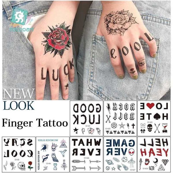Transfert de tatouage Rocoart Rock Punk Style Tatouage Autocollant Letters de fleurs tatouages Tattoos Party Party Corps Tattoo Tattoo Stickers Fake Taty 240427