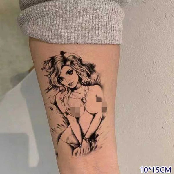 Transfert de tatouage Sexy Girl Tattoo Tatoo Geisha Areclassha Half-Arm Men and Women Art Art Faux Tatoo Jam Le corps de mode Tatouage Femme Adesivos 240426