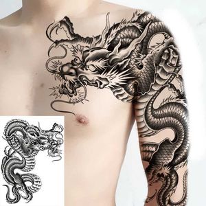 Transfert de tatouage Tatoos Temporales pour hommes Épaule tatouages dragon noir