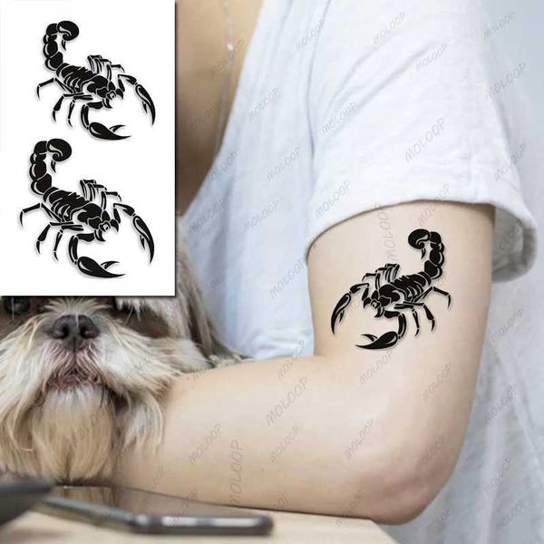 Transfert de tatouage Autocollant tatouage Scorpion Tiger Eagle Snake Animal Fleur Rose Temporaire ARME ARRM MAND MADEUR CORPS ART CORPS POUR HOMMES FEMMES 240426